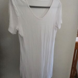 Classic White V-Neck Women's Top